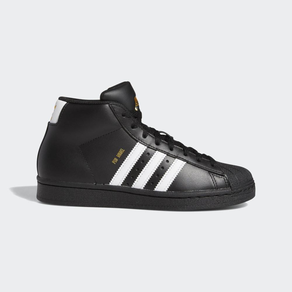 Adidas Boys' Pro Model Originals Shoes Black/White/Gold Ireland FV5725